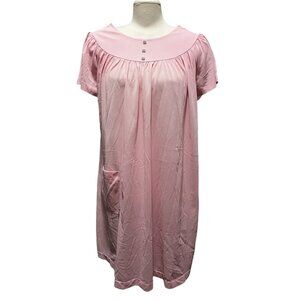 Vintage Handmade 70's Pink Flowy Nightgown with Pocket Sz Medium/Large Womens Sh